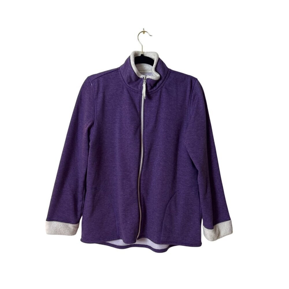 Cuddl Duds Womens Zip-Up Purple Fleece Jacket M